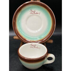 TEPCO SMARTS TRUCKEE Y Nevada Cup & Saucer California Diner Restaurant Ware 1955